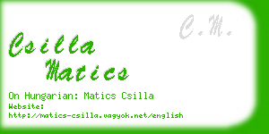 csilla matics business card